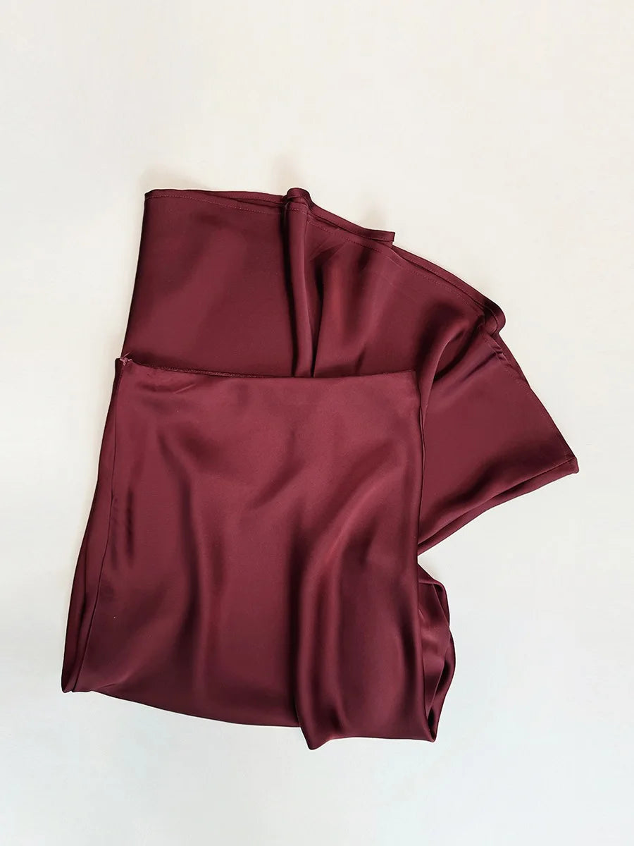 French Style Chic Women's Acetic Acid Satin Flowy High Waist Hip Hugging Skirt for Spring/Summer Fishing Tail Skirt A-line Skirt