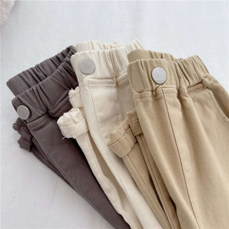 Boys Girls Casual Pants Summer Children Harem Pants Spring Loose Solid Color Sport Trousers Kids Fashion Clothes 2-8 Years Old