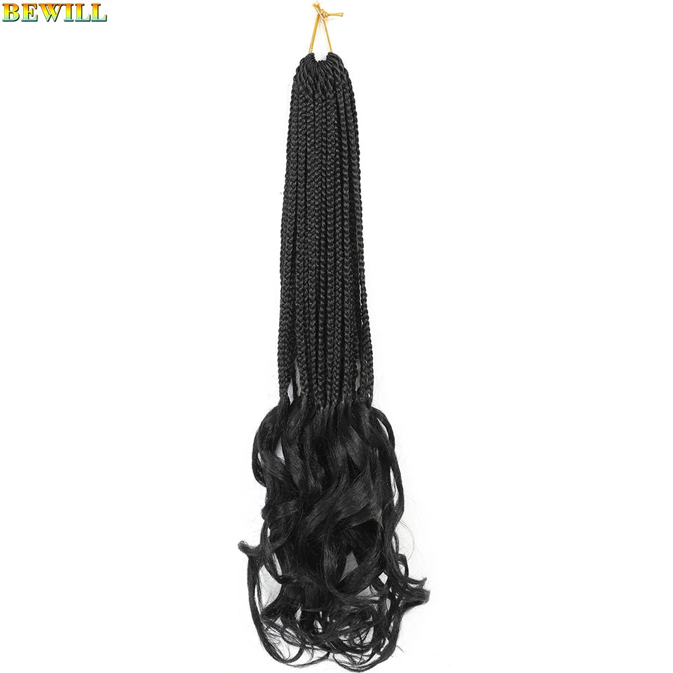 14 18 24 Inch French Curl Crochet Braids Boho Goddess French Curl Box Braids Crochet Hair Synthetic French Curly Braiding Hair