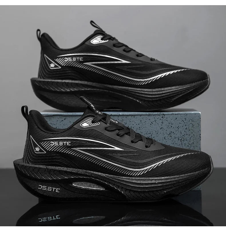 [Sports Shoes] Men's ultra light professional marathon running shoes, carbon plate cushioning, breathable low cut design, fluore