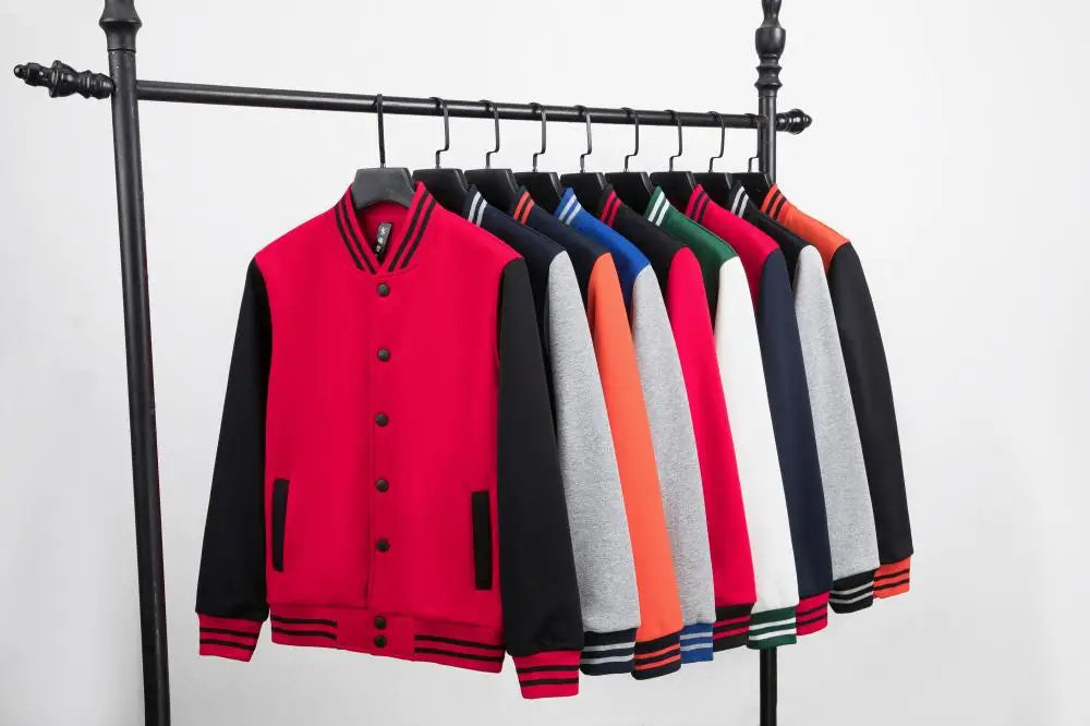 Mens Jacket Trend New Button Casual Coats Round Neck Baseball Uniform  Spring And Autumn Tide Brand Clothes Print LOGO LS-2211