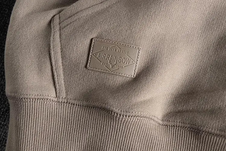 Men's Thickened Fleece Hoodie Sweatshirt Autumn Winter Heavyweight Sporty Casual Zipper Jacket Vintage Youth Open Cardigan