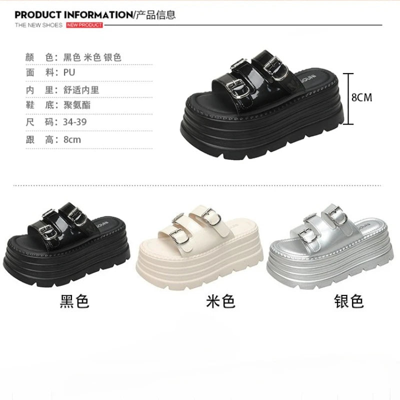 New Fashion Slippers Women Thickness Wedges High Heels Leisure Summer Sandals Female Platform Fish Mouth Shoes Ladies Slippers