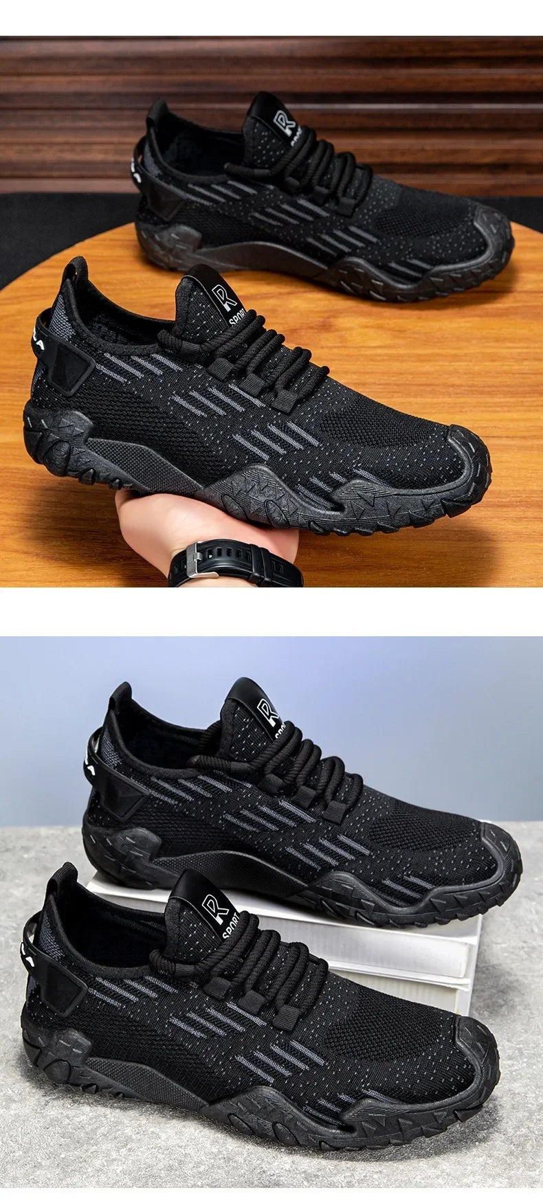 2026 New Men Shoes Breathable Non-slip Hollow Out Outdoor Running Shoes Trendy Sports Casual Sneakers