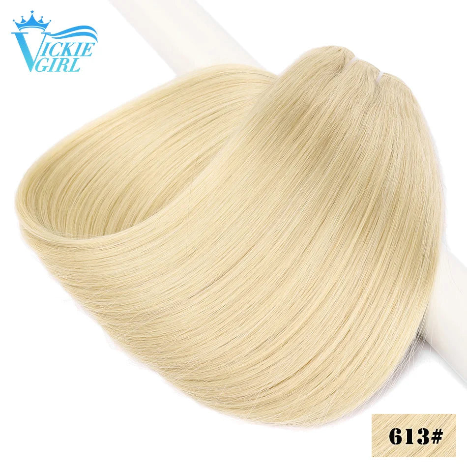 Straight Human Hair Weave Extensions Ombre Blonde Bundles Extensions 100g/Pcs 16"-28"  Straight Remy Skin Double Weft Hair