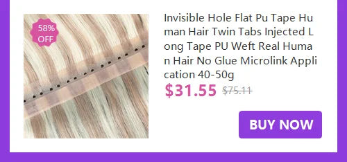 Long Flat Weft Invisible Tape Bundles Human Hair PU Skin Weft Hair Extension Injected Seamless & Glueless Tape On Hair Weft