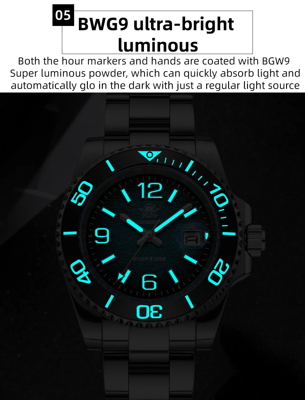 ADDIESDIVE 41mm Watches Japan 2115 Quartz Movement Luminous 200m Waterproof Dive Ceramic Bezel 316L Stainless Steel Man Watches