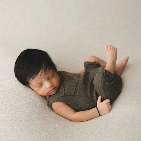 Baby Outfits Newborn Photography Props Sleeveless Baby Boy Romper  Jumpsuit Infant Photoshoot Accessories