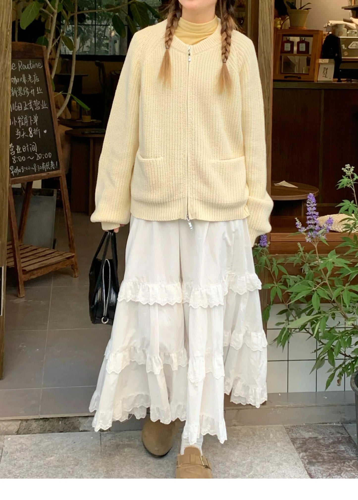 New Fashion 2025 A-line Loose Skirts Woman Korean Style Female Lace Fashion Leisure Spring Ankle-length Skirt Women