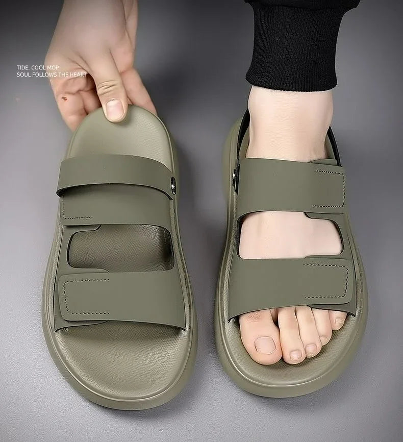 2026 New Men Sandals Casual Breathable Soft Sole Non-Slip Outdoor Fashion Beach Shoes Travel Slippers