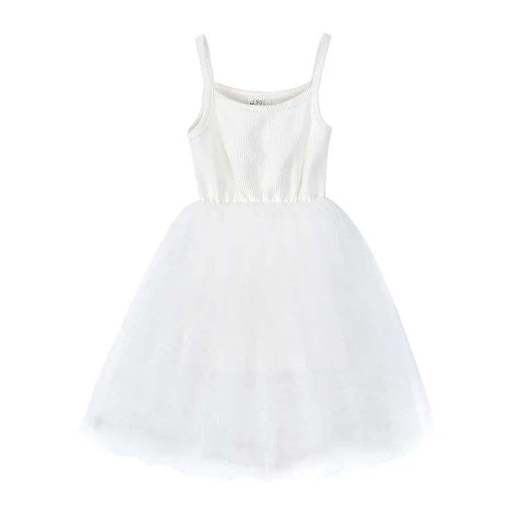 Fashion Cute Girls Casual Dresses Solid Color Sleeveless Suspenders Girls Dress Summer Kids Dresses for Girls 1-8 Years