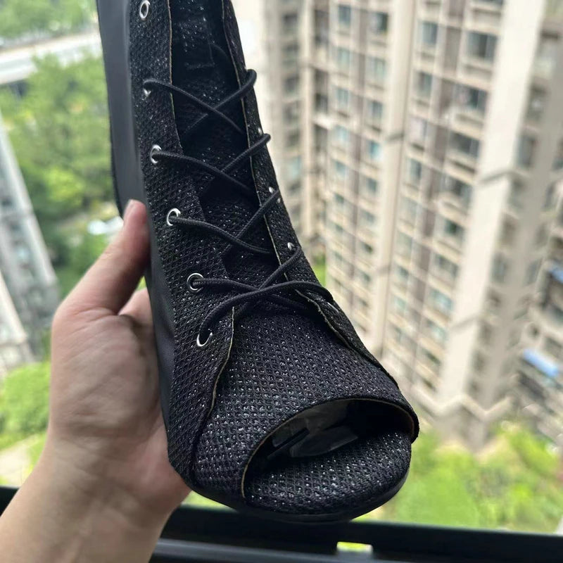 Women's Jazz Dance High Heels Shoes Black Sandals Sexy Party Stilettos Boots for Ballroom Jazz Dancing Heels Shoes Women Size 46