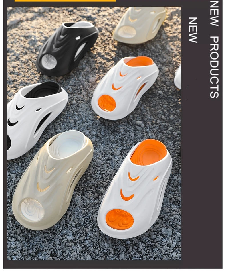 New Men's Slippers Outdoor Indoor Beach Sandals Comfortable Thick Soft Slides Men Women Casual Shoes Men Flip-flops Slippers