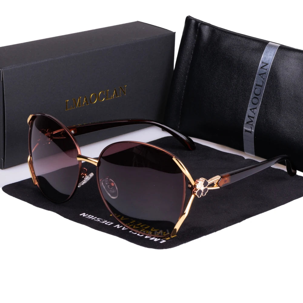 2024 New Women Metal Polarized Sunglasses Luxury Fashion Ladies Vintage Brand Designer Female Sun Glasses oculos gafas BAZAARHUBO