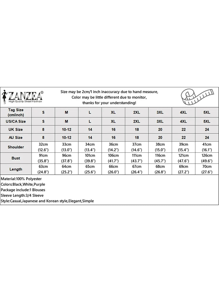 ZANZEA Women Fashion Blouse Chic 3/4 Sleeve Ruffle Hem Top Shirt 2025 Summer Round Neck Loose Blusa Elegant Irregular Work Tunic