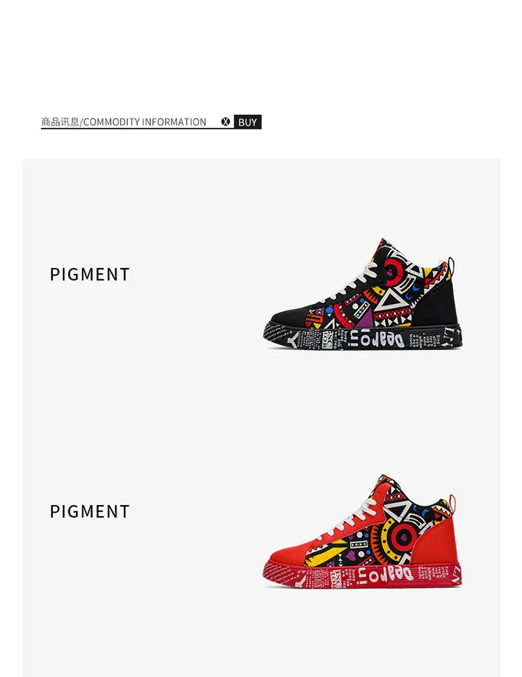 Mens Casual Sport Shoes 2026 Autumn Fashion Comfort Non Slip Casual Sneakers Platform Outdoor Running Shoes Graffiti Board Shoes
