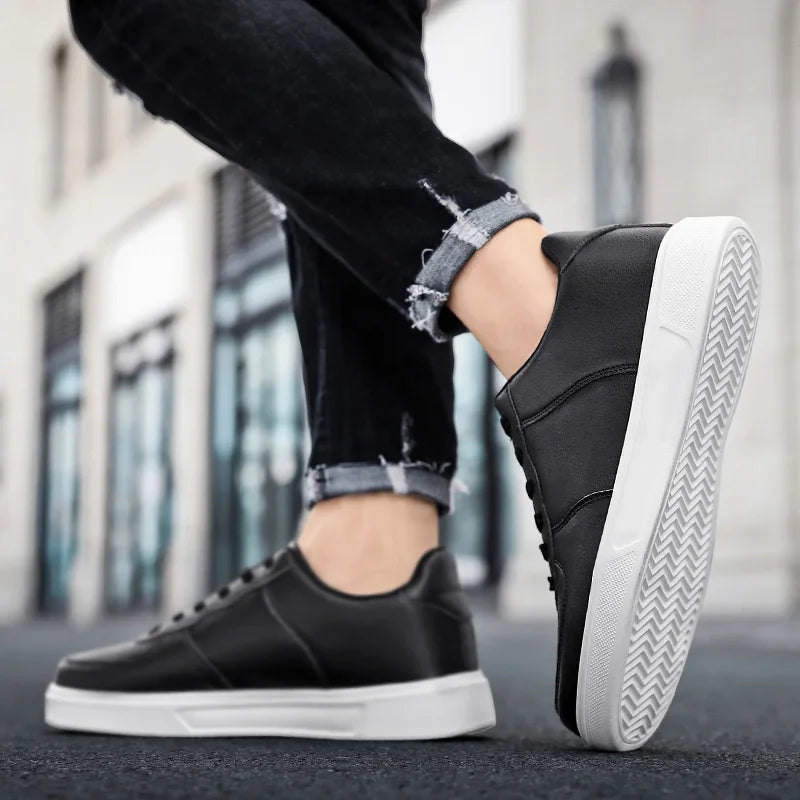 Size 50 Fashion Leather Men White Sneakers Classic Casual Shoes Outdoor Walking Shoes Couple Footwear Oversized 49 Board shoes