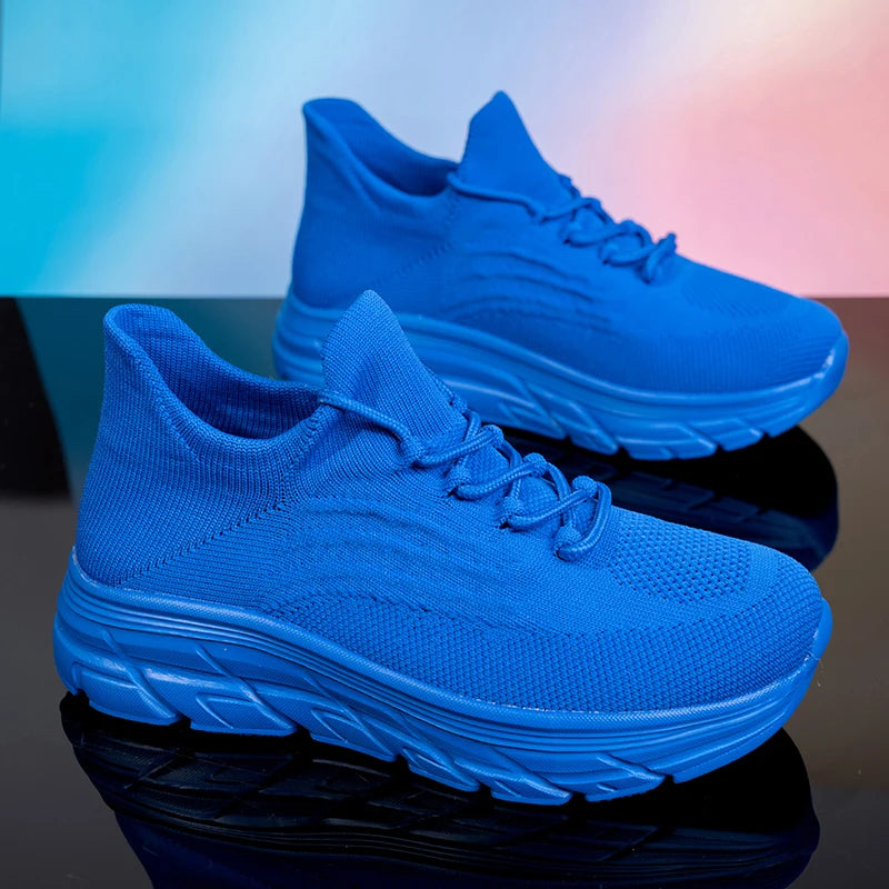 Men's Gray Running Shoes - Breathable Mesh Lace Cushioned Flat Boots Lightweight Sports Training Shoes Casual Style Design Shoes