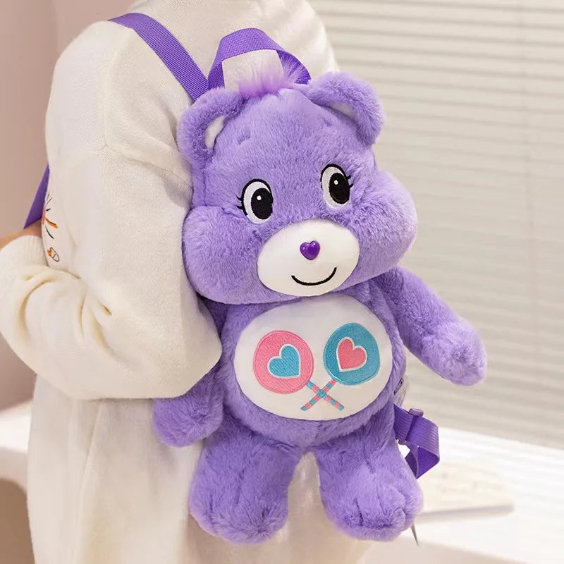 Care Bears Plush Backpack Kawaii Fashion Plushie Doll Fur Bag Girl's Bag Children's Bag Shoulder Bag Knapsack Bags Gifts
