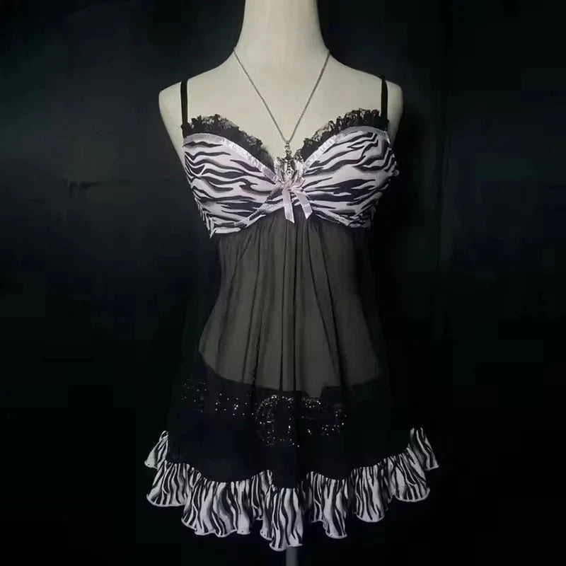 NEW Rock Goth Hip Hop Y2K Dress Frock Streetwear High Street Fashion Sexy Jersey Dress Classic Minimalist Yarn Skirt Casual