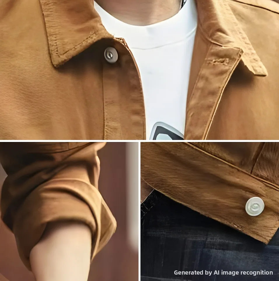 American Style Heavyweight Retro Workwear Jacket Men's Spring Autumn New Trend Loose Hardman Hunting Denim Coat Casual Fashion