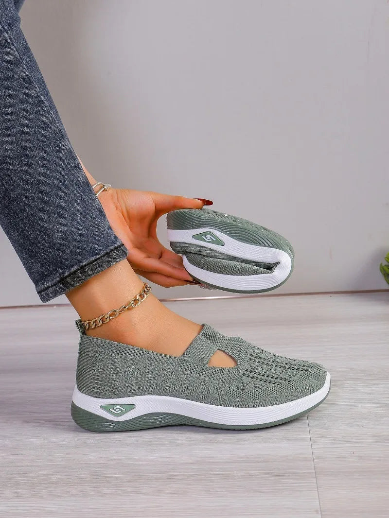 Fashion New Women's Sports Shoes, Fashionable, Breathable, Lightweight, Non-slip, Wear-resistant, Casual Sports Shoes, Flat Shoe