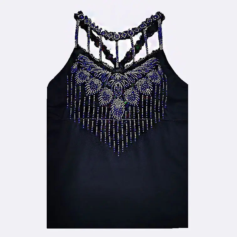 Sexy Summer Backless Tank Tops European Style Bright Diamond Camisole Vest For Women Sleeveless Suspender Bottom Shirt