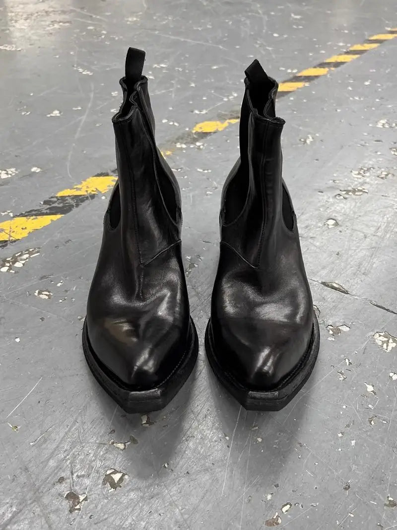 2025 High-top Men's heightened thick-soled pointed-toed Chelsea British casual trendy high-heeled wizard boots