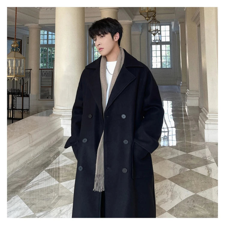Long Coats Men chamarras para hombre Woolen Jackets winter coat men Trench Male Vintage Loose Heavy Jackets Men Leisure Overcoat