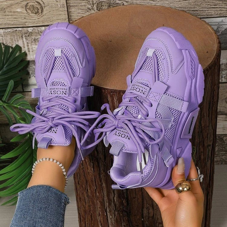 New Purple Sneakers Women Platform Casual Shoes Women Sneakers Breathable Comfortable Thick Sole Sneakers Women Designer Shoes