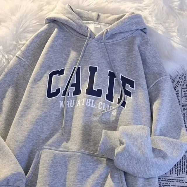 Women Hoodies Oversized Drop shoulder Fashion Loose Fleece Autumn Winter Printed Letter Pullover Aesthetic Sweatshirts 2025 New