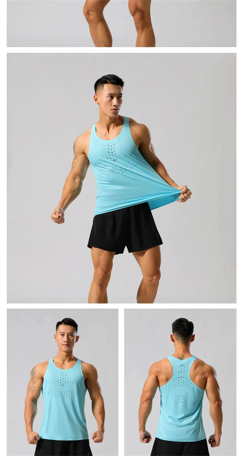 Mens Ultra-Light Quick-Dry Running Vest Summer Breathable Men Tops Marathon Athletics Fitness Gym Sport Training Workout Apparel