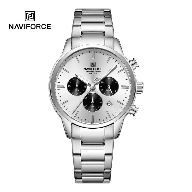 NAVIFORCE New Style Sporty 3ATM Waterproof Shockproof Stainless Strap  Man's Wristwatch Luxury Fashion Quartz Watches Men‘s Gift