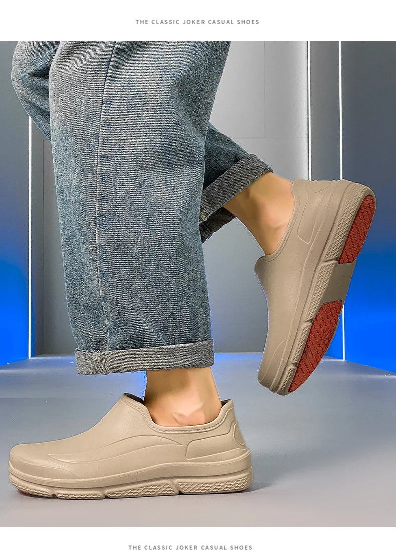 Summer Chef Shoes Anti Slip and Oil Proof Work Shoes Casual Lazy Slippers Soft Comfortable Beach Slippers Sandals Garden Shoes