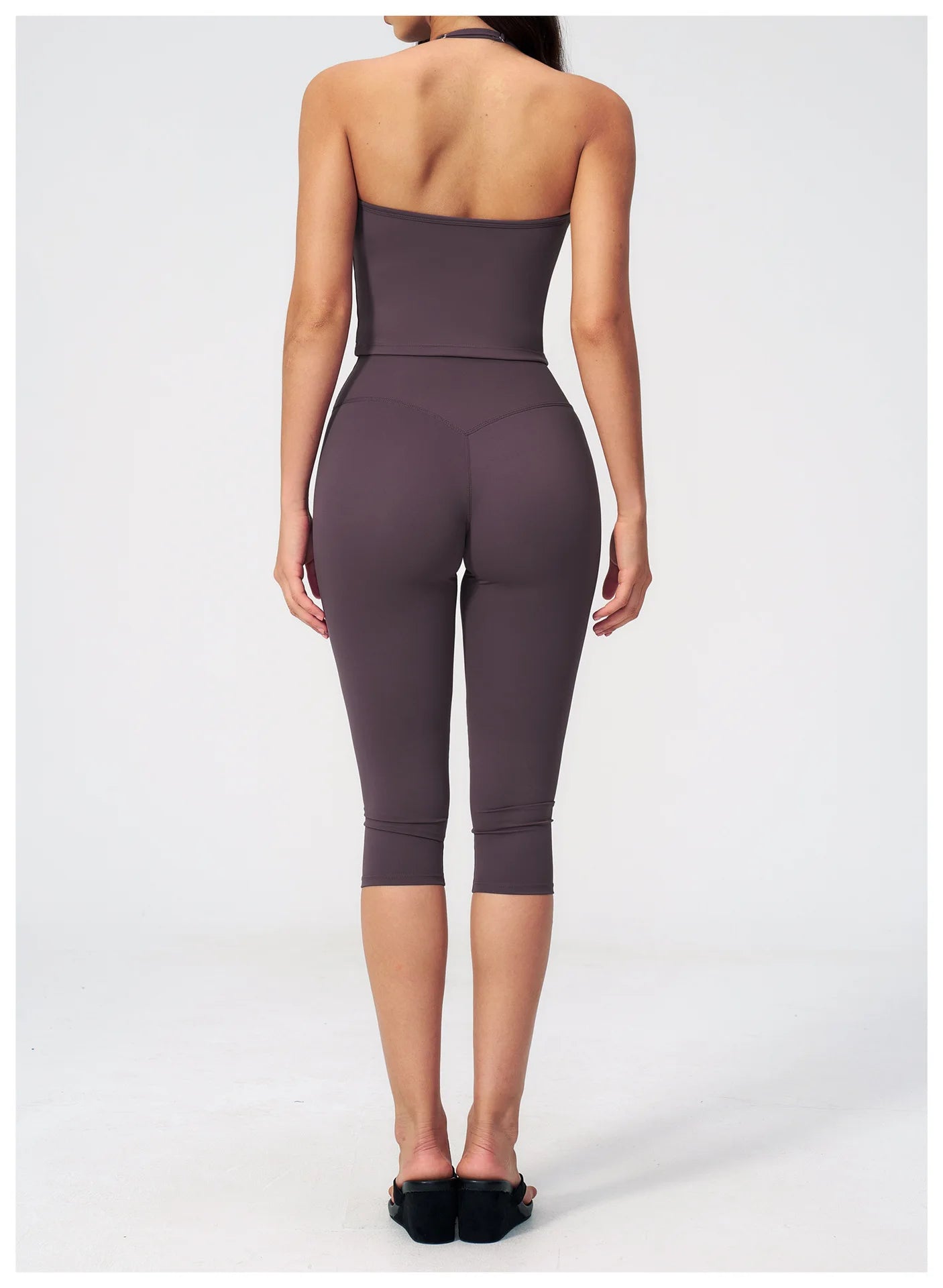 Sports Set Two Pieces Yoga Set Women's Sports Set Quick Drying Short Sleeve Fitness Set Gym Running Slim Capri Pants Sportswear