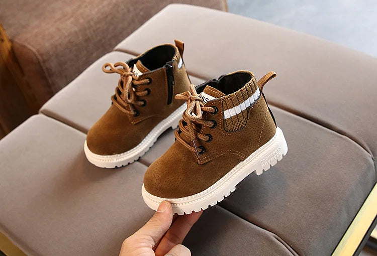 New Children's Casual Shoes Autumn Winter Kids Fashion Boots Leather Boys Girls Shoes Soft Antislip Sport Running Snow Boots