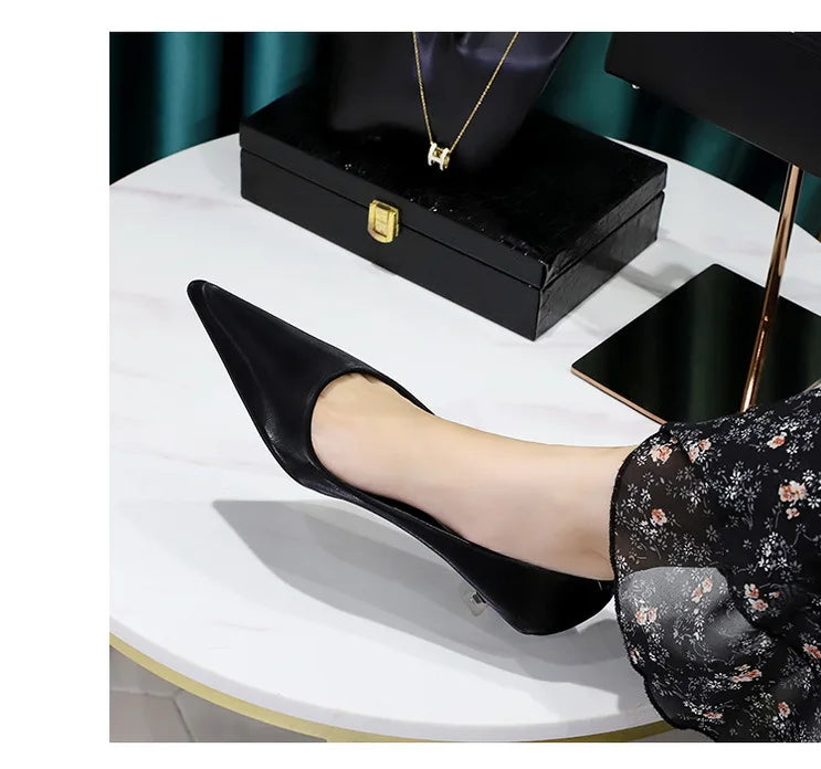 BIGTREE Shoes Women 4.5 Cm Heels Pointed Toe Woman Pumps Fashion Kitten Heels Large Size 34-43 Sexy Mid Heeled Female Shoes 2026