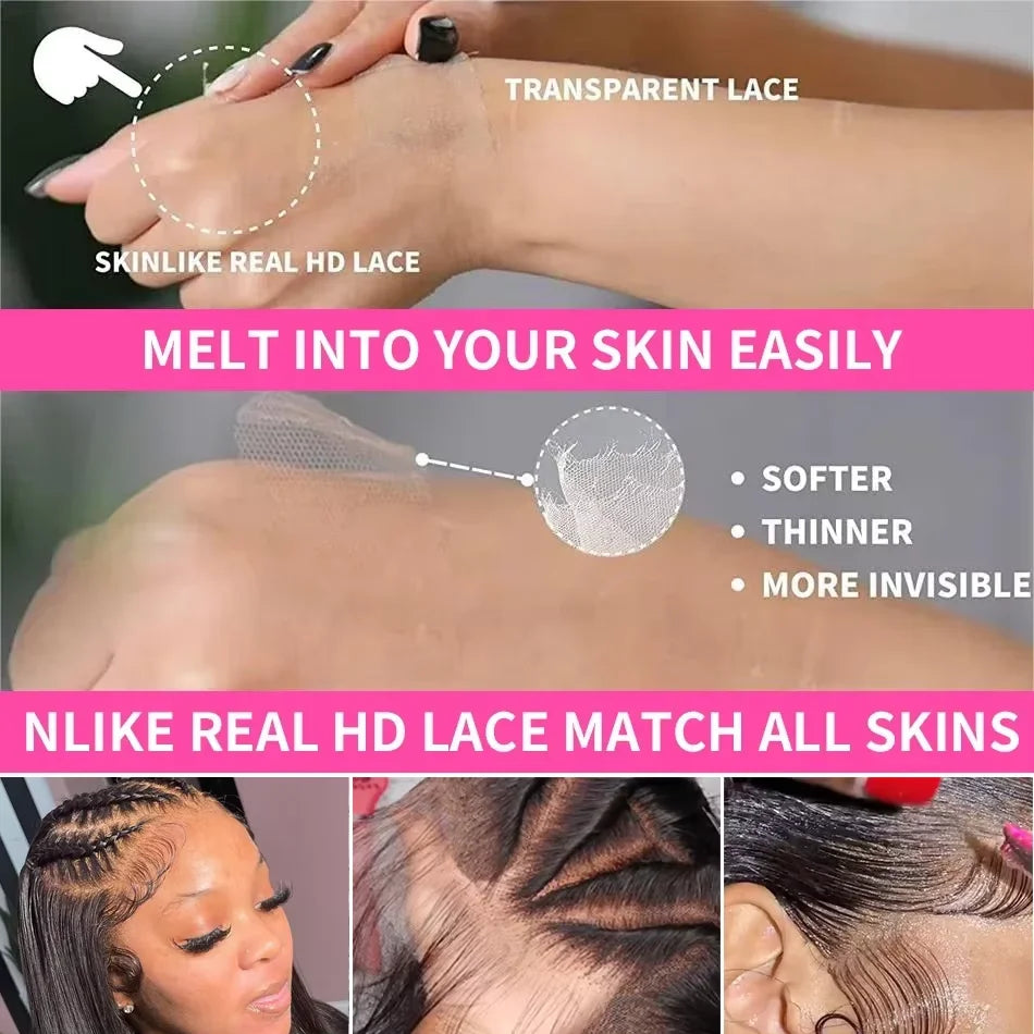 HD Bone Straight 13x6 13x4 Lace Front Human Hair Wig Transparent Brazilian Remy 36 Inch Human Hair Lace Frontal Wig For Women