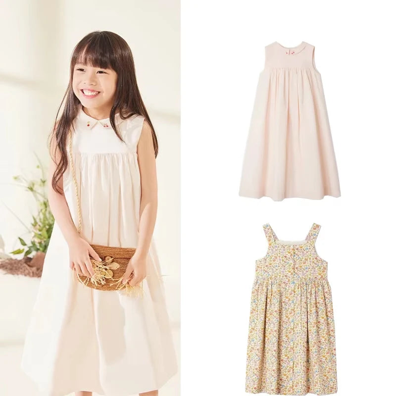 26 Summer Kids Dress Brand Design Girls Cute Print Short Sleeve Princess Dresses