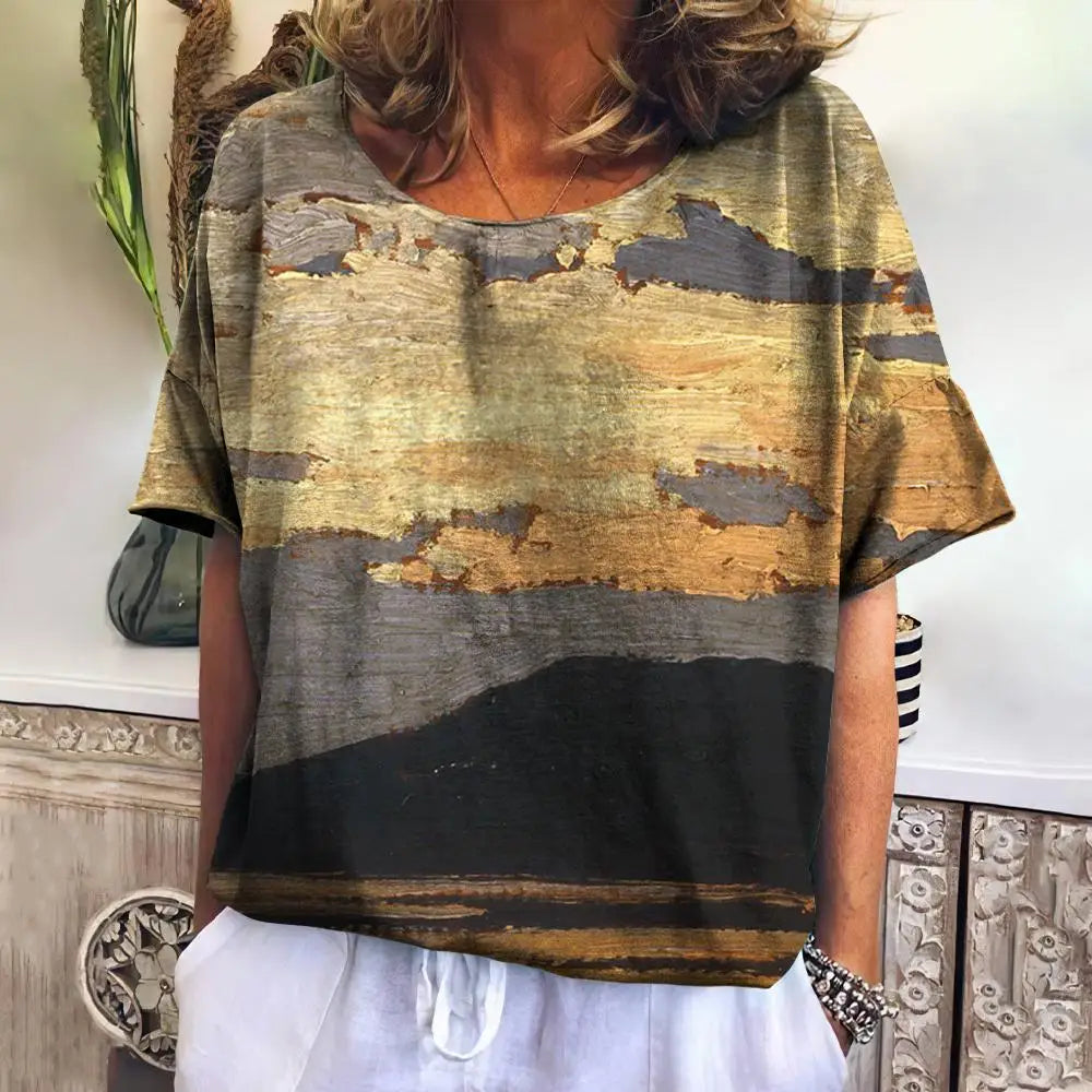 Summer Plaid T Shirt For Women O Neck Casual Sweatshirt New Tees Harajuku Clothing Loose Short Sleeve Blouse Female Fashion Tops