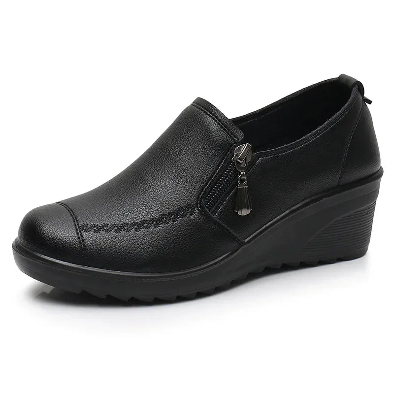 2025 New Women's Shoes Fashion Womens High Heels Shallow Wedges Moms Shoes Summer Breathable Casual Shoes Zapatos Para Mujeres