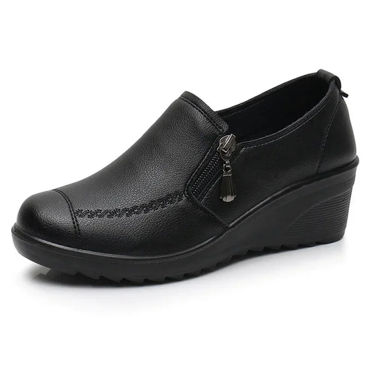 2025 New Women's Shoes Fashion Womens High Heels Shallow Wedges Moms Shoes Summer Breathable Casual Shoes Zapatos Para Mujeres