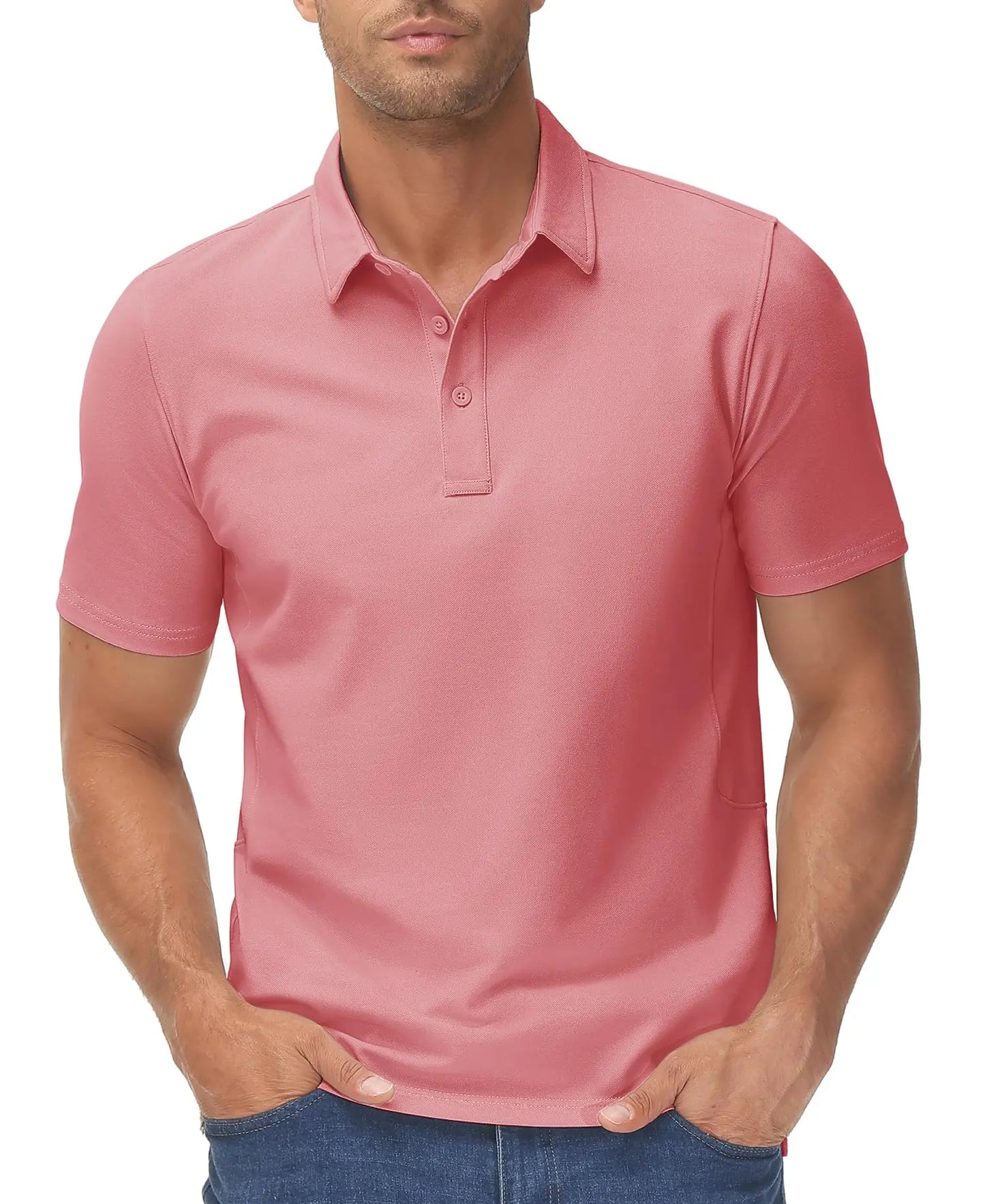 TACVASEN Summer 72% Cotton Polos T-shirts Mens Breathable Golf Polo T-Shirt Active Sport Hiking Tee shirts Casual Work Tops Male