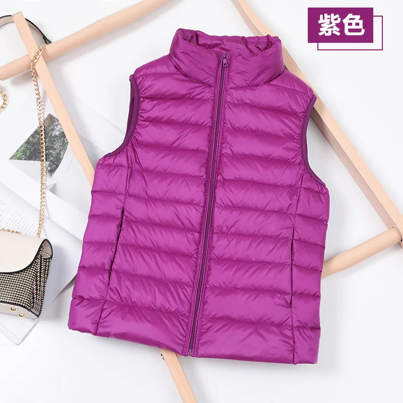 Ultralight Down Vest Women 2026 New Sleeveless Jacket Female White Duck Down Waistcoat Female Warm Puffer Jacket Outwear M-8XL