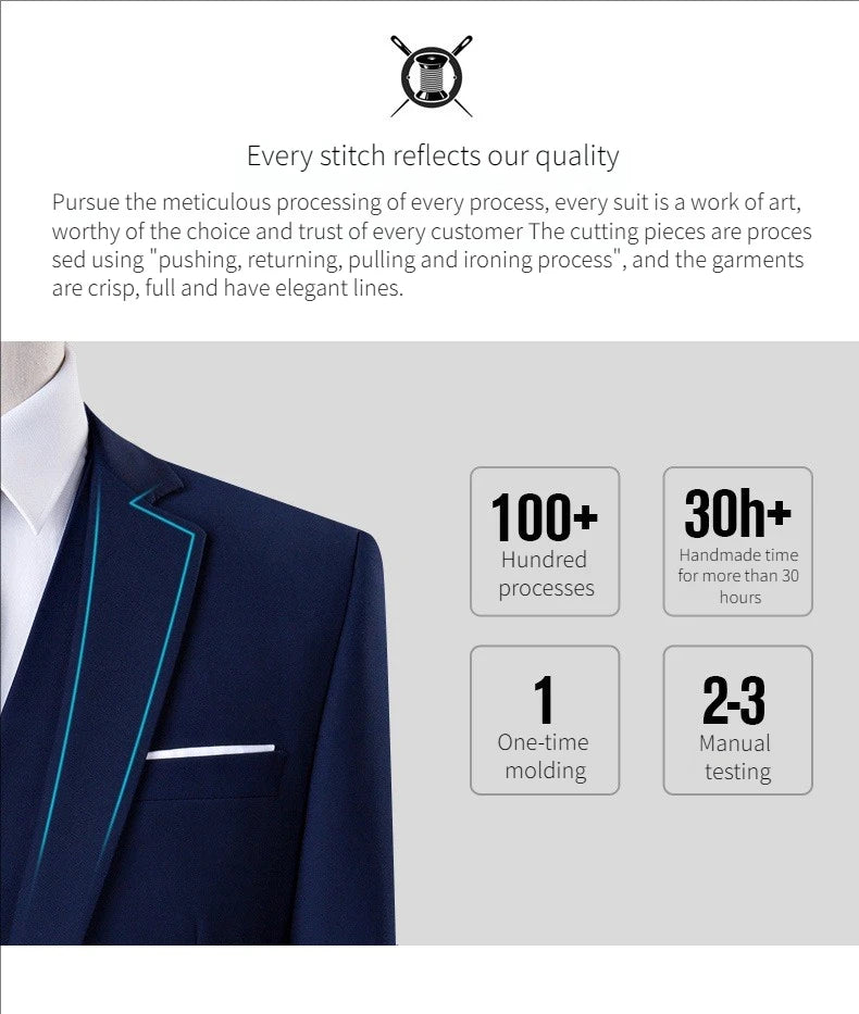 Elegant Suits For Men Wedding 3 Pieces 2 Set  Fashion Classic Full Jackets Vest Pants Blazers Outfit 2024 Formal Costume