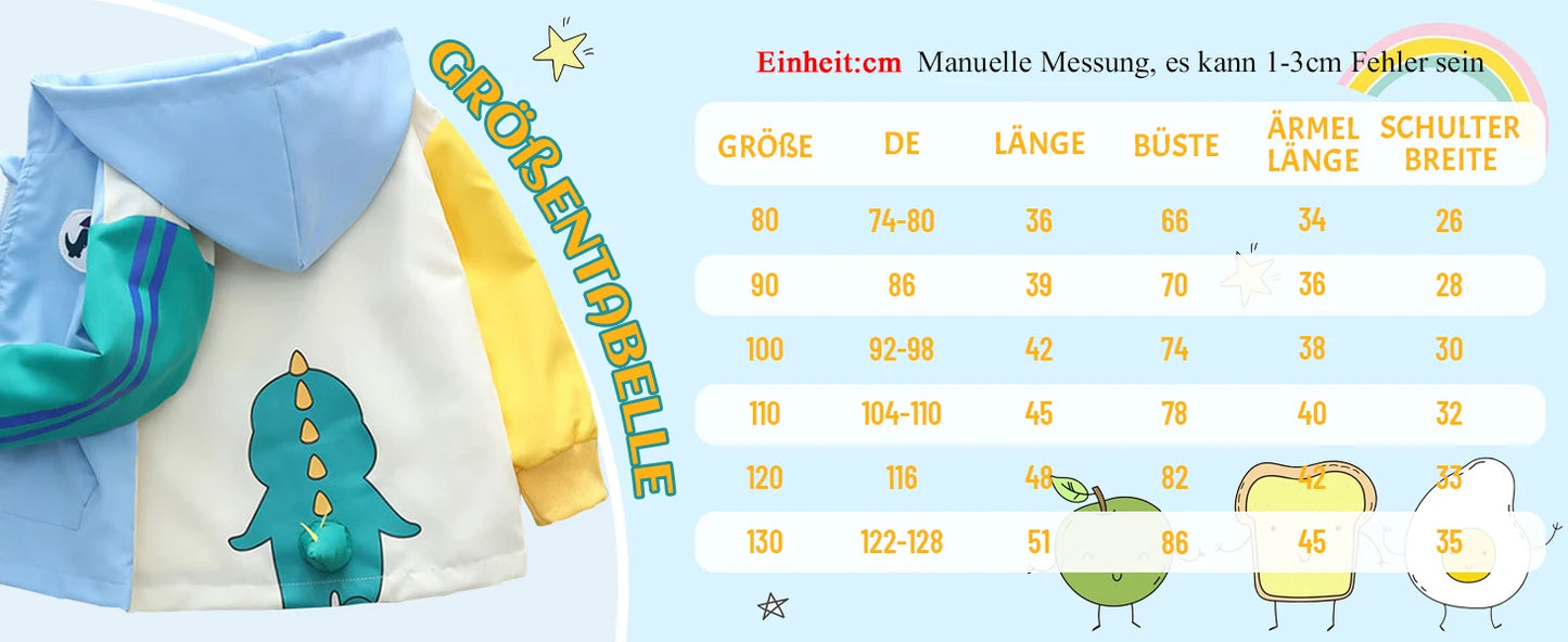 Casual Children's Jacket,Patchwork Long Sleeve Boys Spring Coat,Cartoon Toddler Kids Outerwear,Casual Outdoor School Outfits