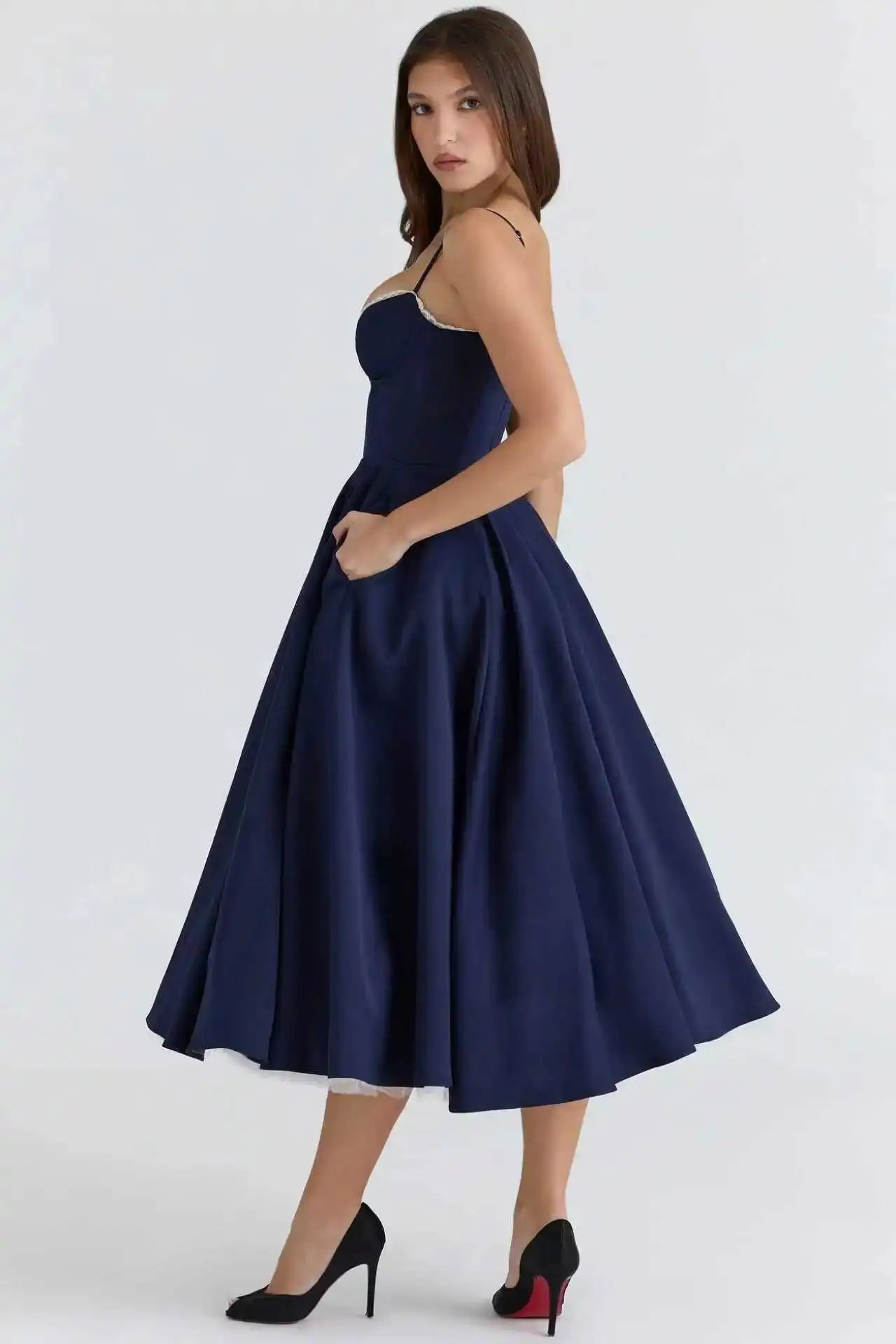 2026 Spring/summer High End Satin Strapless Heavy Industry French Waist Strap Sexy Hot Girl Medium Long Dress Women Elegant