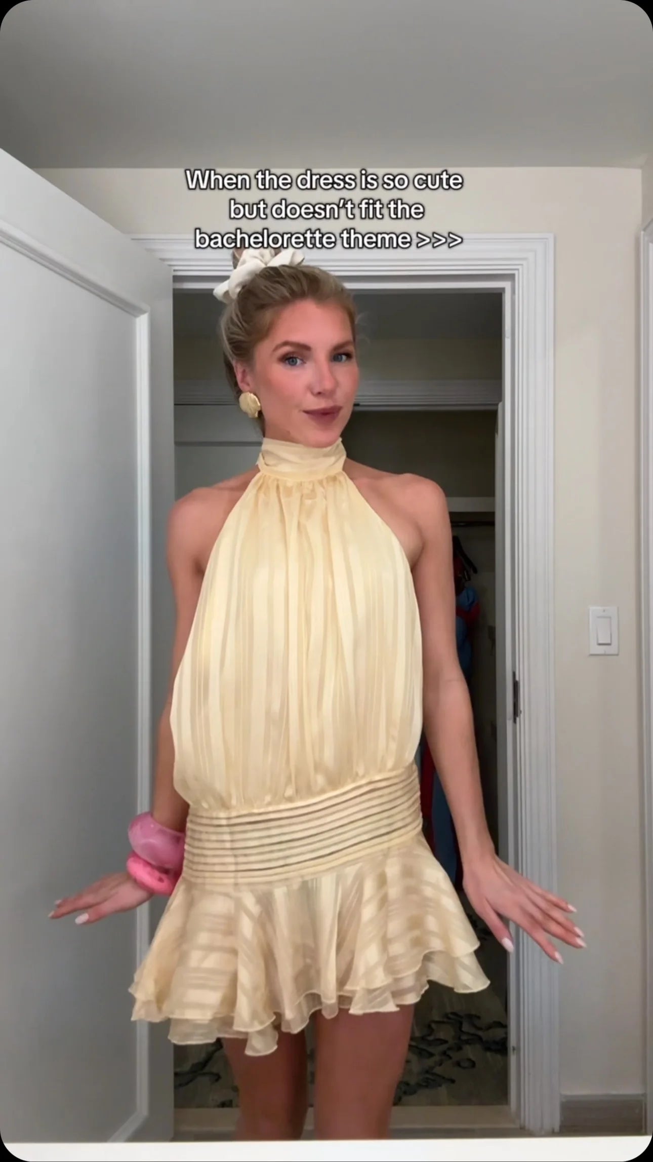 Stunning Shiny Ruffles Lace Up Mini Dress Women's Chic Loose Hollow Out A-line Pleated Vestidos 2026 New Lady Summer Party Gowns