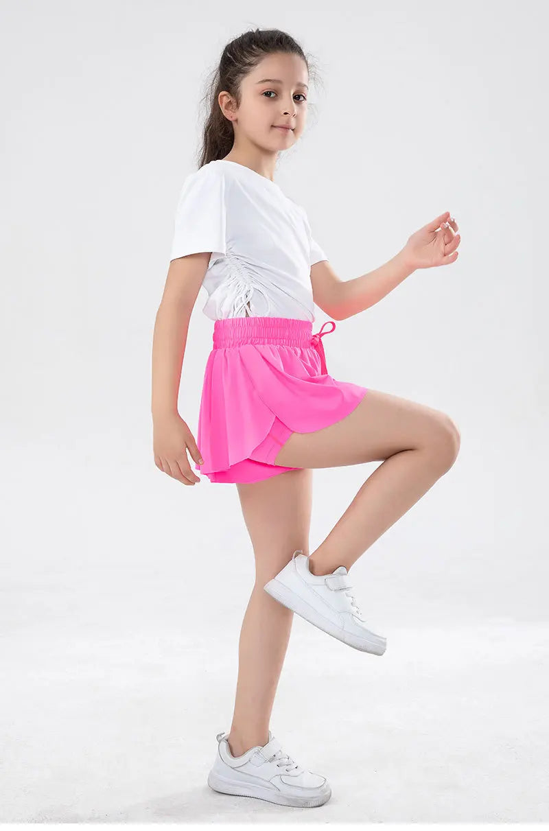 Women Shorts Children High Waist Skirts Breathable Shorts Child Summer Security Shortpants Sportswear Pocket Skirts for Girls