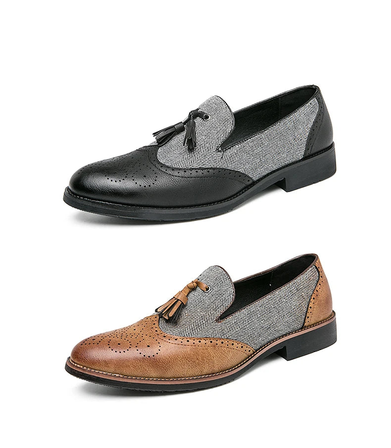 men leather shoes tassel loafers for men social shoe male classic shoes men elegant party moccasins mens fashion footwear